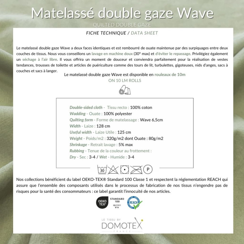 Doble Gasa acolchada estampada PIXLO 1J Marsala / Verdín